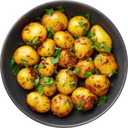 Baby Parisien Potatoes Marinated with herbs